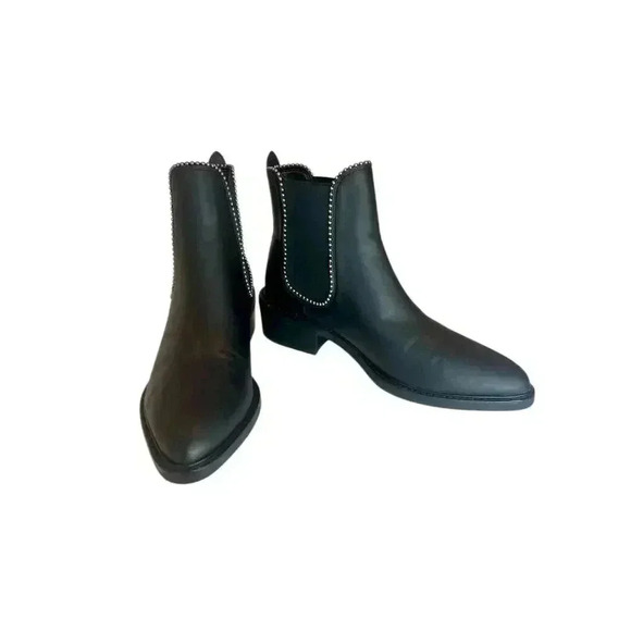 Coach Women's Black Chelsea Booties Beaded Chain Ankle Casual Shoes, size 8.5 - Picture 3 of 7